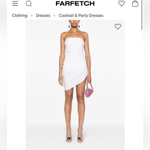 Norma Kamali Strapless Diana White Cocktail Dress NWT